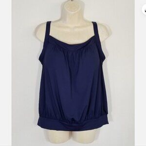 LANDS' END Blouson Tankini Swimsuit Top 6594E1M